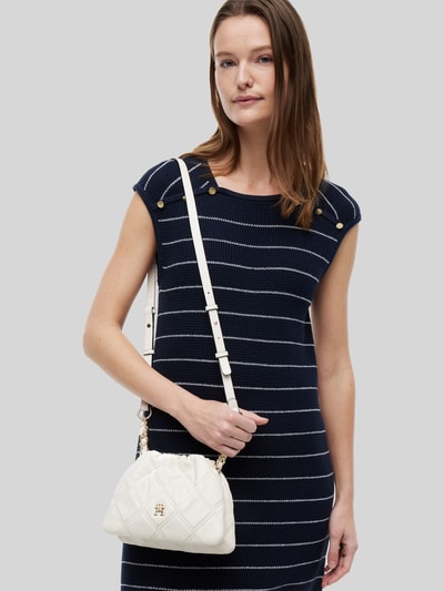 Tommy Hilfiger torba na ramię z detale z logo marki Złamany biały 1