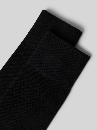 Produktfoto, Socken aus Baumwoll-Mix im 2er-Pack von Christian Berg Men, Schwarz, Rippbündchen, Label-Print, elastische Ripp-Optik