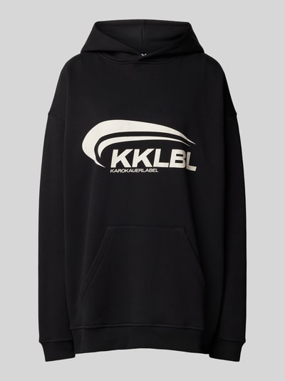 Karo Kauer Oversized Hoodie mit Label-Print Black 1