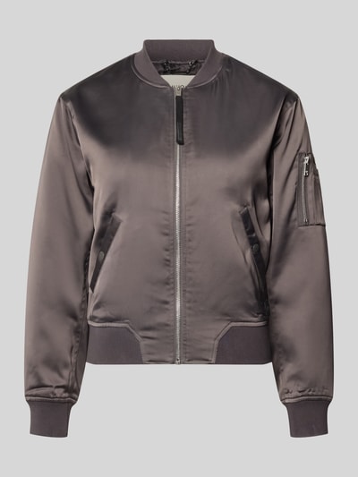 Produktfoto, Regular Fit Bomberjacke mit Stehkragen Modell 'Beth' von khujo, elastyczna mieszanka materiałów, wpuszczane kieszenie, zakończenia rękawów, zamek błyskawiczny, długość tyłu w rozmiarze S: 54 cm, szerokość ramion w rozmiarze S: 46 cm, szerokość klatki piersiowej w rozmiarze S: 47 cm, długość rękawów w rozmiarze S: 58 cm