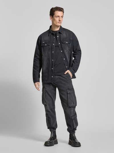 Antony Morato Regular fit cargobroek met deelnaden Zwart - 1