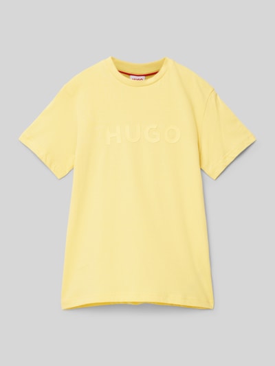 HUGO T-shirt z okrągłym dekoltem Jasnożółty 1