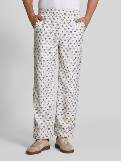 CARLO COLUCCI Wide Leg Sweatpants mit elastischem Bund Offwhite 4