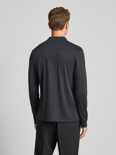Christian Berg Men Regular fit poloshirt in design met lange mouwen Antraciet - 5