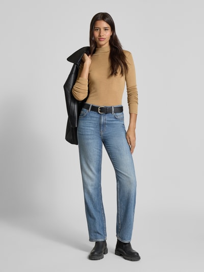 Weekend Max Mara Slim fit shirt met lange mouwen van een mix van wol en zijde, model 'TESEO' Camel - 1