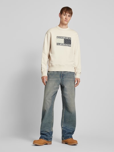 Tommy Jeans Relaxed Fit Sweatshirt aus reiner Baumwolle Beige 1