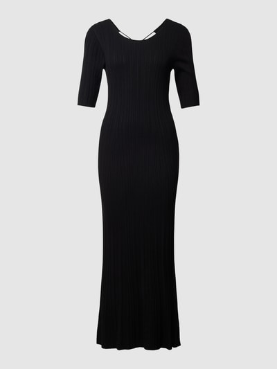Cinque Gebreide jurk van een viscosemix met 3/4-mouwen, model 'ADARA' Zwart - 2