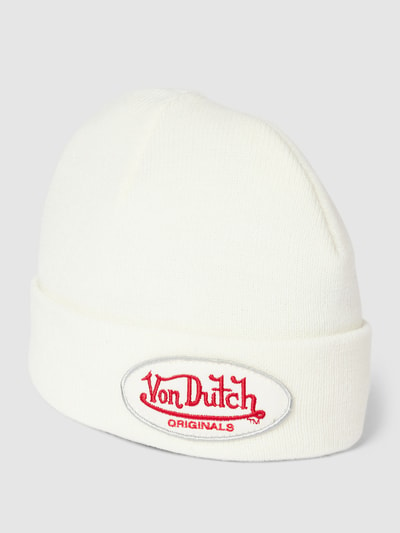 Von Dutch Beanie mit Label-Patch Modell 'CONNY' Ecru 1