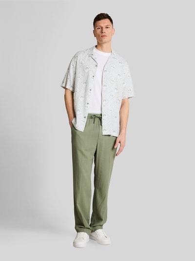 Tom Tailor Denim Spodnie o kroju regular fit z mieszanki wiskozy i lnu Trzcinowy 1