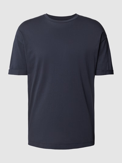 Drykorn T-shirt met extra brede schouders, model 'THILO' Marineblauw - 2