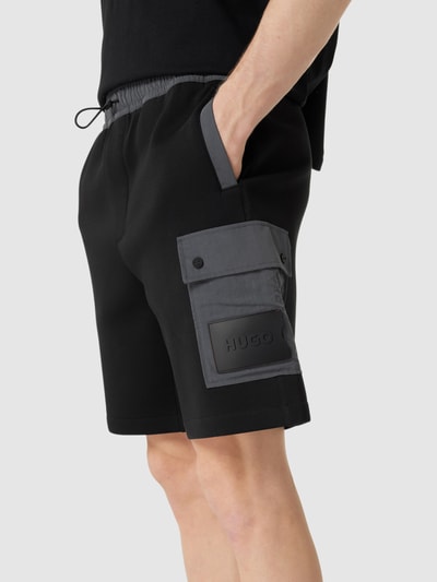 HUGO Sweatshorts mit Label-Patch Modell 'Dowen' Black 3