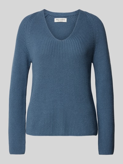 Marc O'Polo Strickpullover mit U-Ausschnitt Rauchblau 2