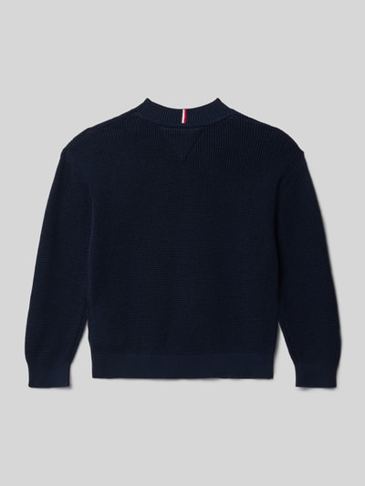 Tommy Hilfiger Kids Sweter z dzianiny o kroju regular fit z czystej bawełny Granatowy 3