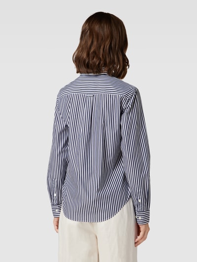 Gant Bluzka koszulowa z bawełny ze wzorem w paski Granatowy 5