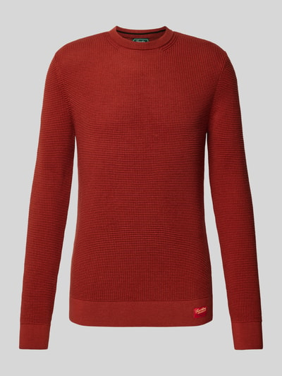 Superdry Gebreide pullover met ronde hals Donkeroranje - 1