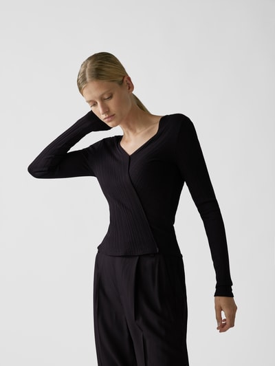 Vince Longsleeve in Ripp-Optik Schwarz 6