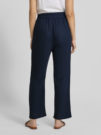 Apricot Broek van een mix van viscose en linnen met elastische band Marineblauw - 5