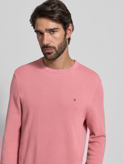 Tommy Hilfiger Regular Fit Strickpullover aus reiner Baumwolle Altrosa 3