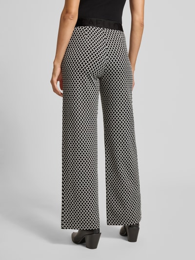 Raffaello Rossi Wide leg stoffen broek met elastische band met label, model 'ELAINE' Zwart - 5