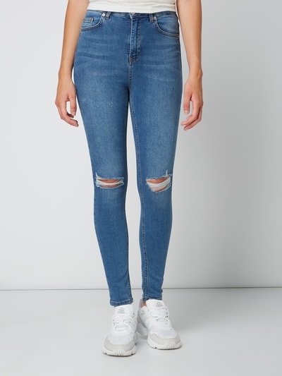 NA-KD Skinny fit jeans in destroyed look Lichtblauw - 4