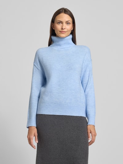 Christian Berg Woman Sweter o kroju relaxed fit z imitacji dzianiny Jasnoniebieski 4