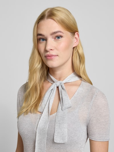 MAX&Co. Regular Fit Strickjacke aus Viskose-Mix Modell 'MAMAN' Hellgrau 3