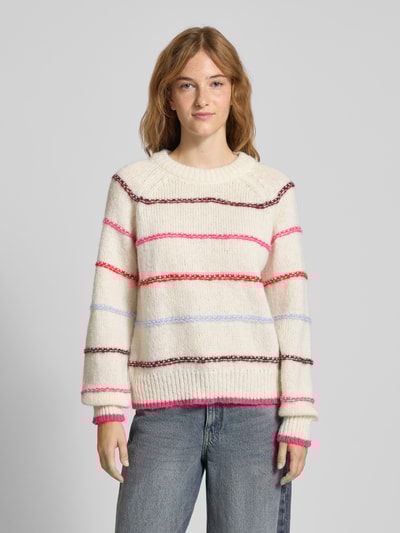 Pieces Regular Fit Strickpullover mit Raglanärmeln Modell 'NELIA' Offwhite 4