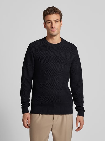 Casual Friday Strickpullover mit Strukturmuster Modell 'Karl' Marine 4