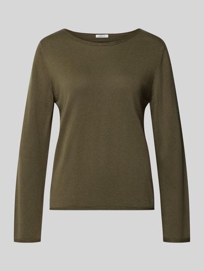 s.Oliver RED LABEL Regular fit pullover van mix van katoen en viscose Lindegroen - 1