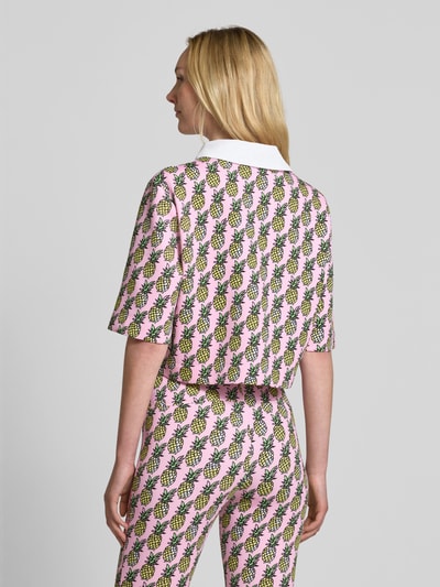 Marc Cain Korte blouse met kentkraag Felroze - 5