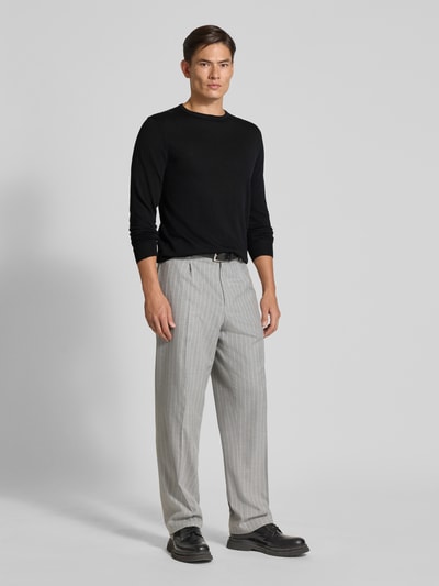 Profuomo Pullover van merinowol met ronde hals Zwart - 1