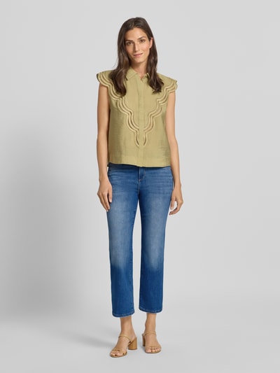 s.Oliver RED LABEL Jeansy o skróconym kroju slim fit z mieszanki bawełny Jeansowy niebieski 1