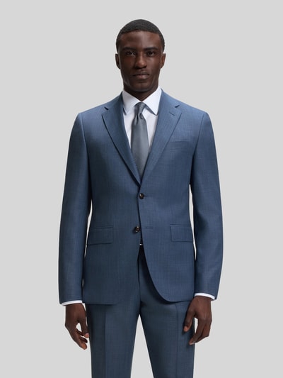 BOSS Slim Fit Anzug aus Wolle mit feinem Webmuster Blau 4