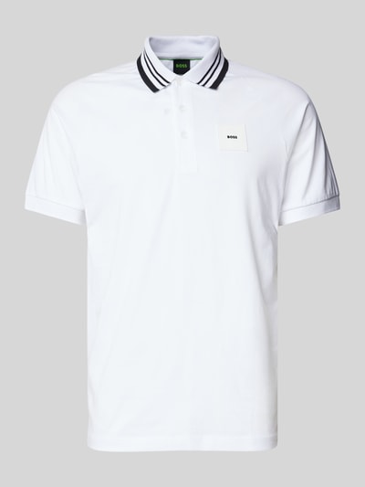 BOSS Green Regular Fit Poloshirt mit Label-Badge Modell 'Paddy' Weiss 1