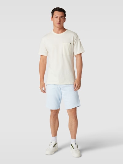 Marc O'Polo Sweatshorts met labeldetail, model 'terry' Lichtblauw - 1