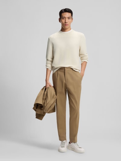 BOSS Regular fit gebreide pullover van puur katoen, model 'IMBERTO' Offwhite - 1