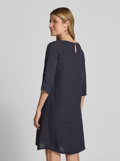 ZABAIONE Knielange jurk van puur linnen Donkerblauw - 5