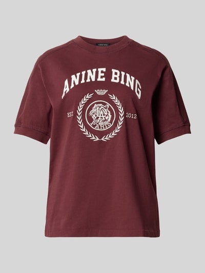 Anine Bing T-Shirt mit Collegiate-Logo-Print Bordeaux 1