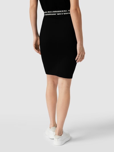 Marc Cain Knielange rok met all-over motief Zwart - 5