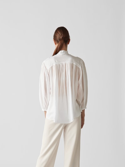 Forte Forte Bluse mit Ballonärmeln Weiß 5