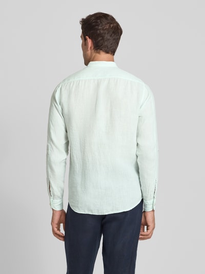 BOSS Orange Regular fit linnen overhemd met opstaande kraag, model 'Race' Lindegroen - 5
