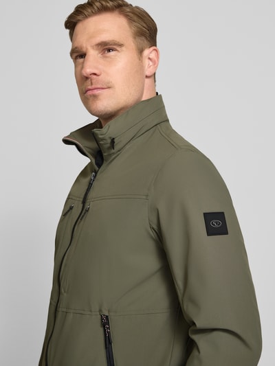 Tom Tailor regular fit functionele jas met sjaalkraag Olijfgroen - 3