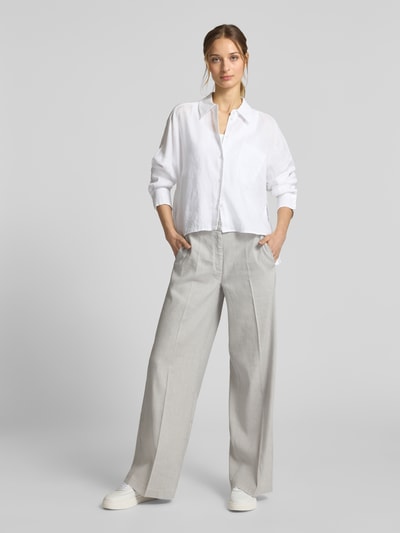 Drykorn Relaxed fit linnen blouse met borstzak, model 'NAMIDA' Wit - 1