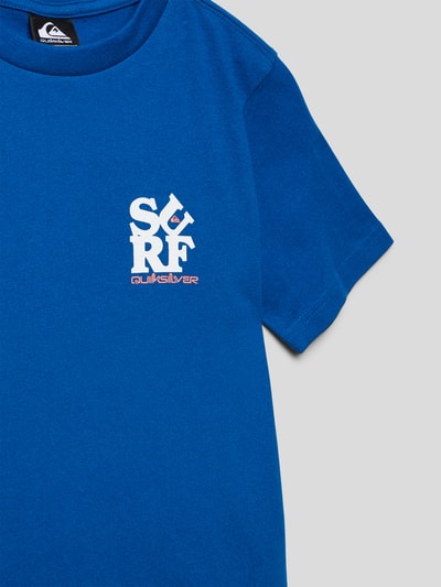 Quiksilver T-shirt z nadrukiem ze sloganem Królewski niebieski 2