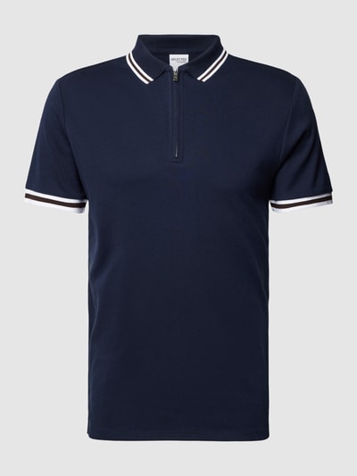 SELECTED HOMME Slim Fit Poloshirt mit Label-Detail Modell 'TOULOUSE' Dunkelblau 2