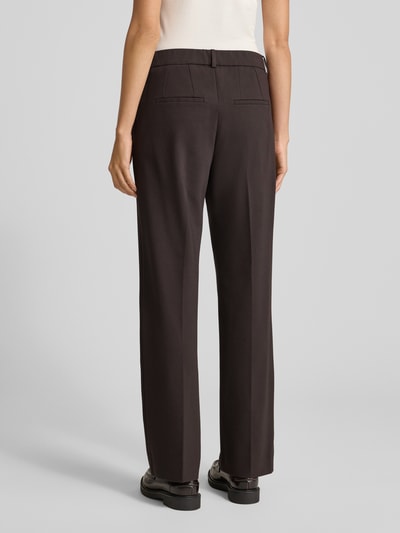 STEHMANN Spodnie materiałowe z prostą nogawką w kant model ‘Fenja’ Czekoladowy 5