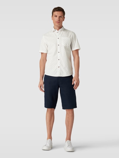 Tom Tailor Regular fit vrijetijdsoverhemd met all-over motief Offwhite - 1