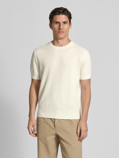 JAKE*S STUDIO MEN T-shirt met ribboorden, model 'CASPER' Offwhite - 4