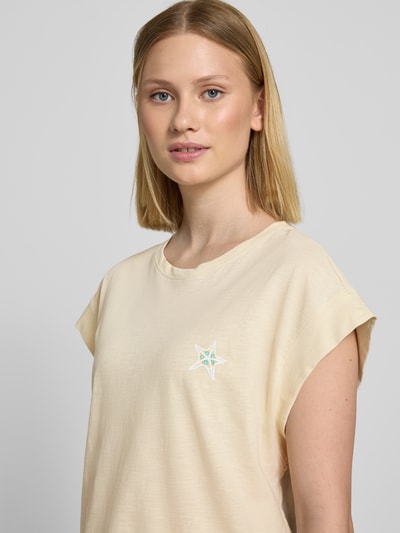 s.Oliver RED LABEL Regular fit T-shirt van puur katoen Zand - 3