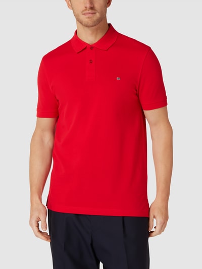 Christian Berg Men Poloshirt met labelstitching Rood - 4